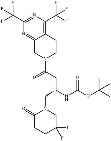 ثالثي بوتيل ((1S)-3-{2,4-bis(trifluoromethyl)-5,8-dihydropyrido[3,4-d]pyrimidin-7(6H)-yl}-1-[(5,5-difluoro-2-oxopiperidin-1-yl)ميثيل]-3-أوكسوبروبيل)كارباميت